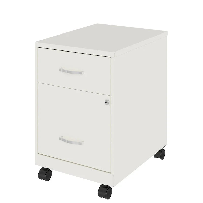 Classeur vertical mobile de 18 po de profondeur, 2 tiroirs, format lettre, avec tiroir à accessoires