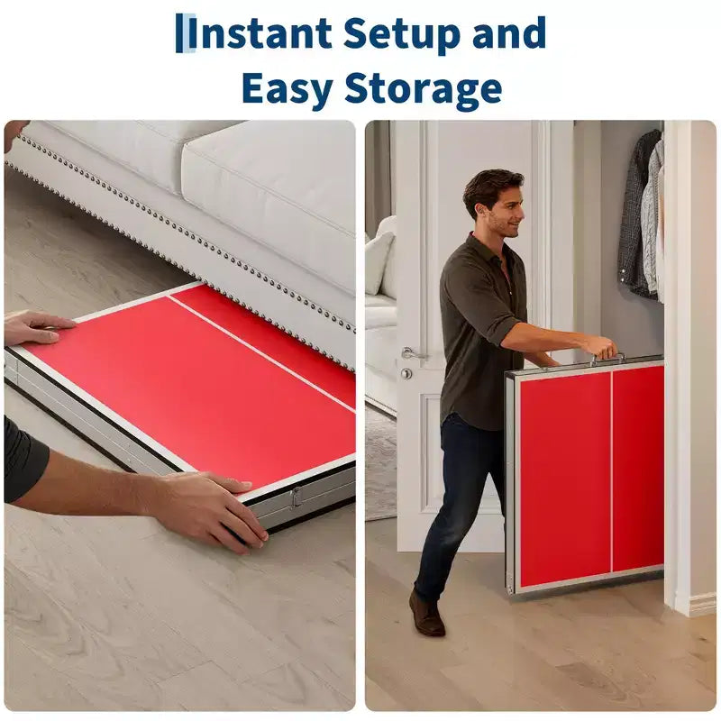 Table de ping-pong portable, 183x91 cm, professionnelle, pour intérieur/extérieur, avec filet, 2 raquettes et 3 balles, pour adultes/adolescents