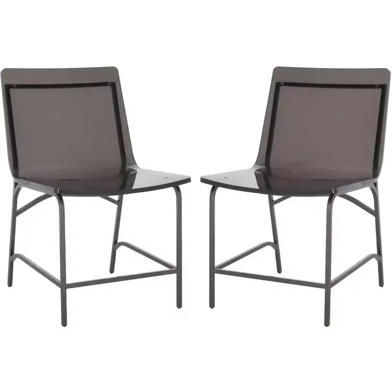 Chaise de salle à manger en acrylique Bryant (Lot de 2) - SFV2566 - Gris fumé/Bronze canon - Safavieh Couture