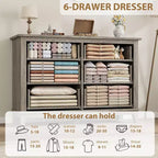 Commode pour Chambre, Commode Moderne en Bois à 6 Tiroirs, Meuble TV, Armoire en Bois, Commodes à 6 Tiroirs pour Chambre Salon