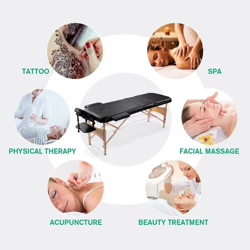 Table de massage portable de 84 pouces de long avec housse de transport
