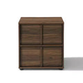 LuxenHome Table de chevet et table d'appoint 21,65 po noyer avec deux tiroirs de rangement en bois manufacturé durable marron