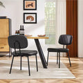 Okak Chaise de salle à manger capitonnée en similicuir avec cadre en métal, lot de 2 chaises d'appoint pour salle à manger, cuisine