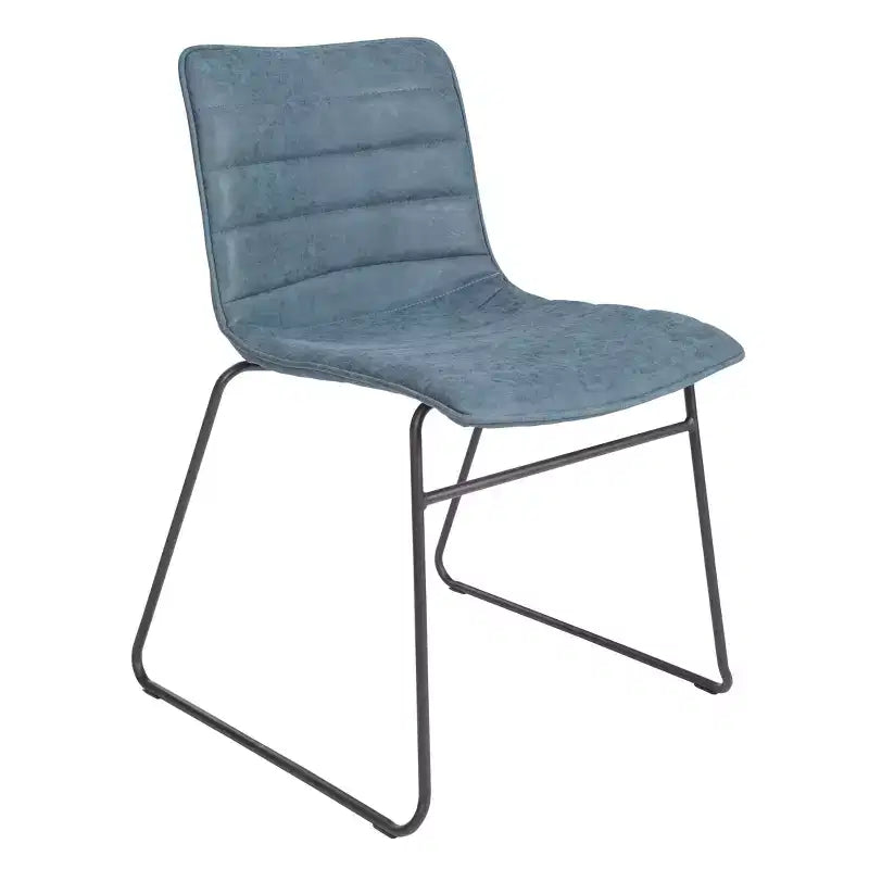 Lot de 2 chaises empilables Halo Marine – OSP Home Furnishings : Chrome, similicuir, cadre métallique