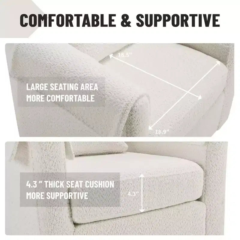 Fauteuil pivotant FurnitureR avec pouf, ensemble fauteuil de salon rembourré et repose-pieds, fauteuil moderne et confortable pour salon, chambre à coucher, coin lecture