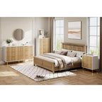 Commode moderne à 5 tiroirs avec poignées dorées - Grand meuble de rangement pour chambre, salon et entrée