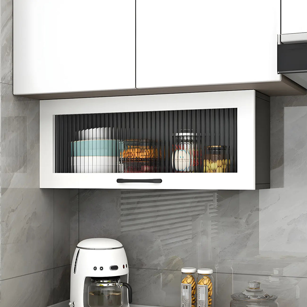 Vaisseliers muraux en bois blanc pour la cuisine