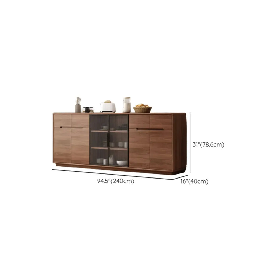 Buffet en bois moderne avec de spacieux placards de rangement