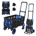 Diable Chariot Pliant, Chariot Pliable Convertible 2-en-1 avec Panier Pliable et Poignée Rétractable, Portable pour Entrepôt, Courses