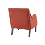 Okak Fauteuil d'appoint contemporain avec boutons capitonnés, coussin rembourré et pieds en bois, pour salon, chambre ou coin lecture