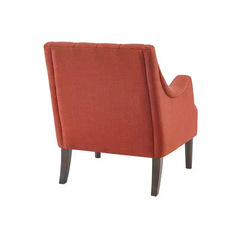 Okak Fauteuil d'appoint contemporain avec boutons capitonnés, coussin rembourré et pieds en bois, pour salon, chambre ou coin lecture