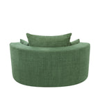 Fauteuil baril accent en chenille, Fauteuil de salon, Fauteuil rond avec base pivotante à 360 degrés et 3 coussins amovibles