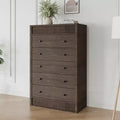 Coolmee Commode Haute 5 Tiroirs pour Chambre, Commode Cannelée de 80 cm de Large, Armoire de Rangement en Bois Moderne pour Chambre d'Enfant, Couloir, Salon