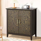 Meuble d'appoint à 2 portes avec étagère réglable, buffet avec pieds en bois, meuble de rangement décoratif pour salon, chambre à coucher, entrée