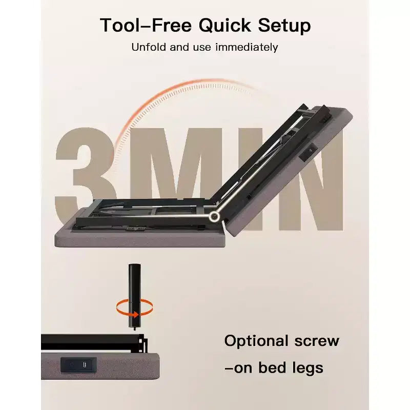 Cadre de lit réglable Queen Size avec massage, dégagement zéro et mode zéro gravité, lit électrique avec inclinaison tête et pieds, télécommande sans fil