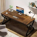 Lantine 63 W - Bureau de Direction, Poste de Travail Épaissi en Bois Ultra Robuste, Grande Table d'Étude Informatique pour Bureau à Domicile