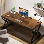 Lantine 63 W - Bureau de Direction, Poste de Travail Épaissi en Bois Ultra Robuste, Grande Table d'Étude Informatique pour Bureau à Domicile