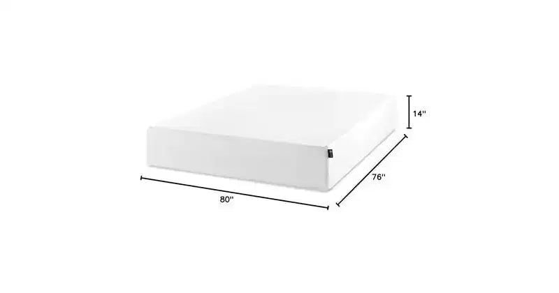 Matelas en mousse à mémoire de forme Zinus 14 King au thé vert, sans fibre de verre, fermeté moyenne, soulagement de la pression zoné, CertiPUR-US, matelas en boîte
