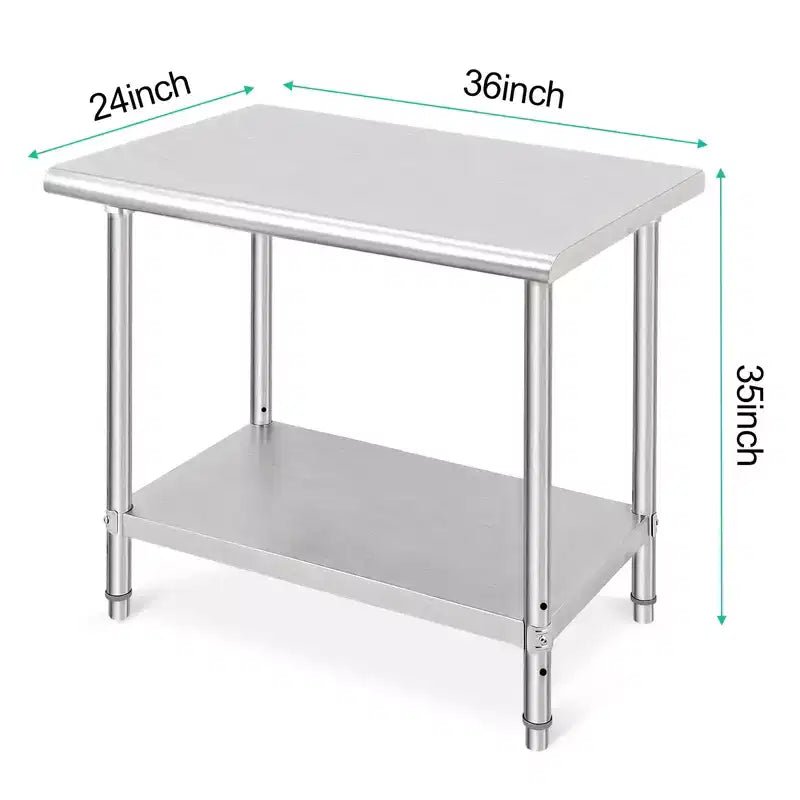 Établi en acier inoxydable – Durable, résistant à la rouille, facile à nettoyer, robuste, hauteur réglable