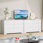 Commode haute et moderne à 6 tiroirs en bois avec plateau large - Chiffonnier à grande capacité pour Chambre, Salon, Couloir et Rangement de Chambre d'Enfant