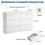 Commode à 6 tiroirs pour chambre à coucher, commode en bois de 120 cm de large, organisateur de rangement, meuble TV pour salon, couloir, entrée