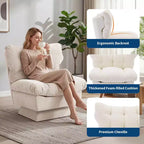 Fauteuil pivotant d'appoint moderne, fauteuil de salon 360°, coussin épais, rembourrage confortable, pour chambre, appartement, bureau