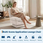 Fauteuil pivotant d'appoint moderne - Fauteuil de lecture confortable en chenille rembourré avec coussin épais, fauteuil club décoratif pour salon, chambre à coucher, bureau