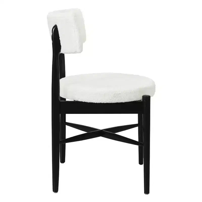 Christopher Knight Home Lumen Chaises de salle à manger modernes en bois d'hévéa et mélange de lin (lot de 2)