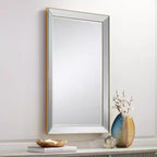 Miroir mural rectangulaire Uttermost Verne avec bordure dorée mate 24 x 38