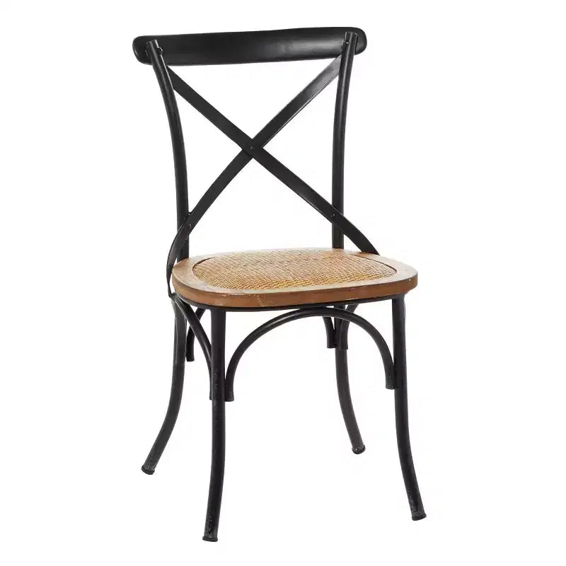 Lot de 2 chaises de salle à manger en fer de ferme - Olivia & May