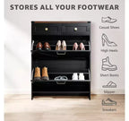 Meuble à Chaussures Mince de Ferme Home Imports Emporium avec Tiroirs Rabattables Meuble de Rangement à Chaussures Étroit pour Entrée avec 2 Tiroirs de Rangement