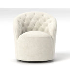 Fauteuil baril pivotant à 360 degrés SEYNAR moderne en velours avec dossier capitonné, lot de 2