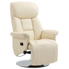 Fauteuil inclinable manuel HOMCOM pour adultes, fauteuil inclinable pivotant réglable avec repose-pieds, accoudoirs rembourrés