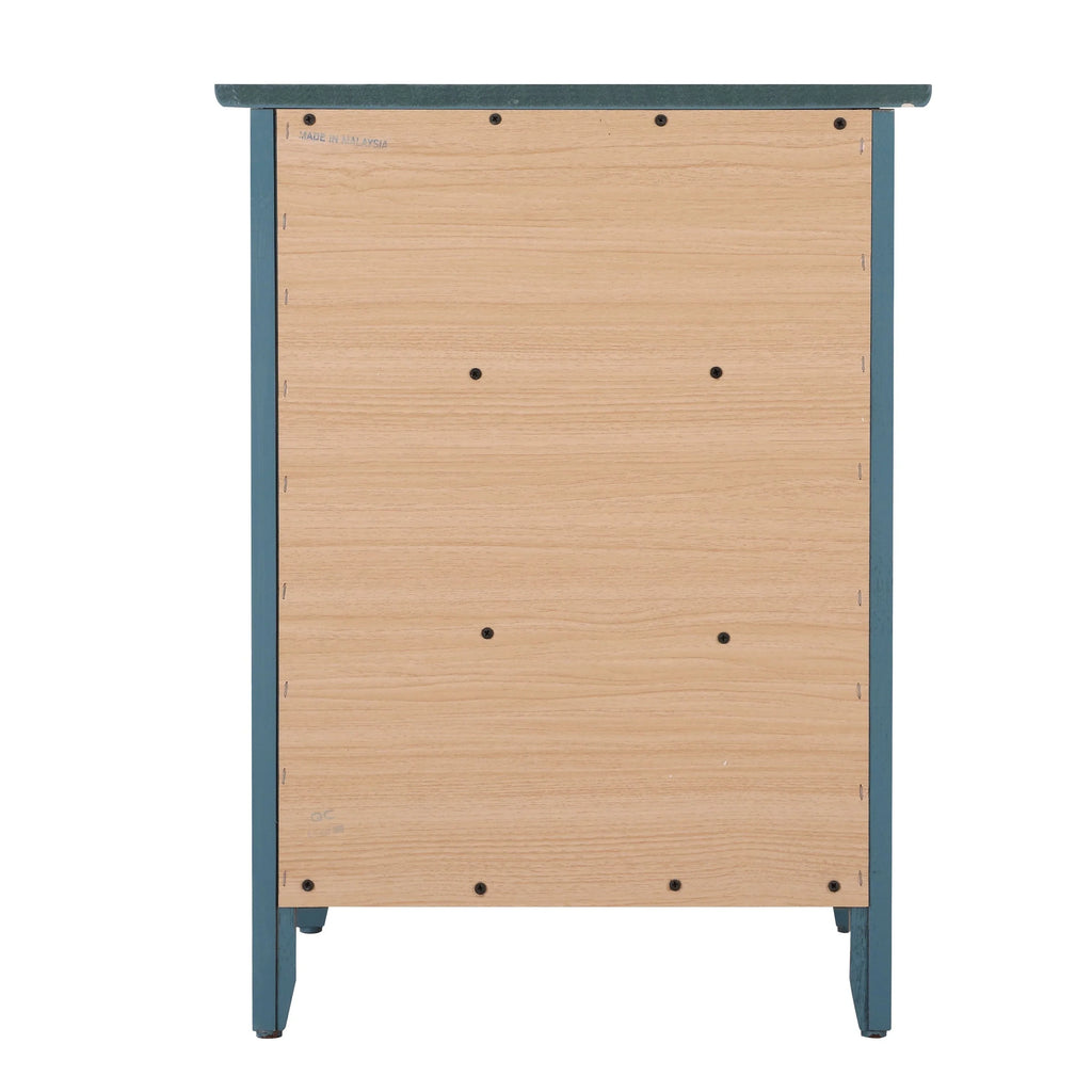 Table de chevet Daniel de style transitionnel en bois, à 3 tiroirs