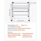 Support pour machine à laver VEVOR, socle pour laveuse 123 x 63,5 cm, capacité de charge de 267 kg, 4 pieds réglables, argenté