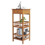 Table d'appoint en bois massif avec rangement