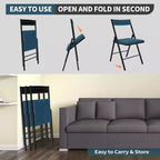 Chaise pliante rembourrée SUGIFT avec doubles charnières