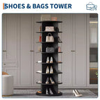 Tour de rangement pour chaussures rotative à 7 niveaux, organisateur de chaussures sur pied, présentoir à chaussures vertical rotatif à 360°, support de rangement rond pour chaussures