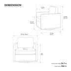 Fauteuil pivotant Etokfoks 30,7 pouces de large en PU marron, avec accoudoirs carrés, fauteuil de salon 360 degrés pour chambre à coucher