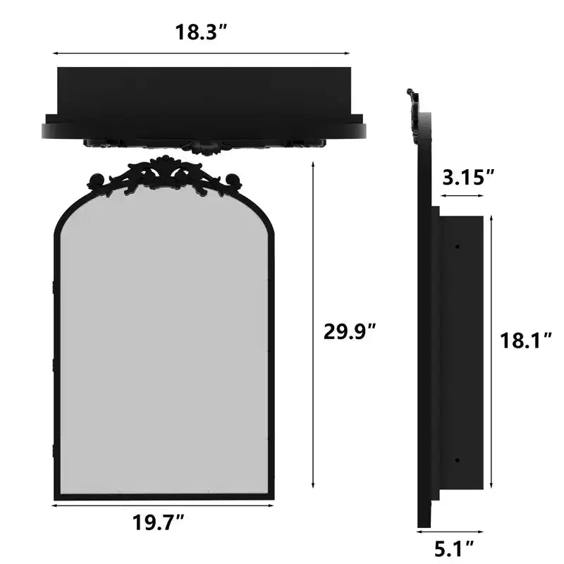 Armoire à pharmacie en fer forgé doré de 19,5 x 29,64 pouces avec miroir, armoire de salle de bain avec miroir sculpté