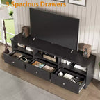 Meuble TV 70 pouces pour téléviseurs jusqu'à 80 pouces, meuble de divertissement moderne du milieu du siècle avec tiroir, meuble TV console média pour salon, chambre à coucher