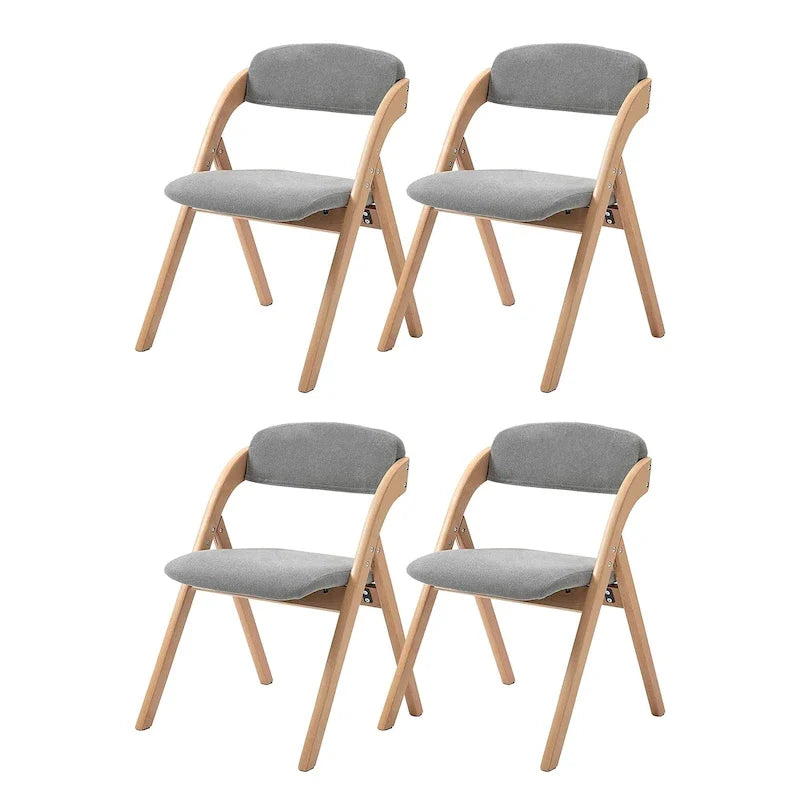 Chaises de salle à manger pliantes empilables en bois avec sièges rembourrés (lot de 4)