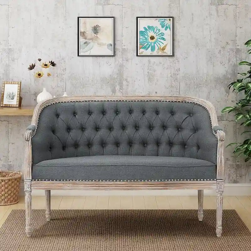 Causeuse capitonnée Faye par Christopher Knight Home