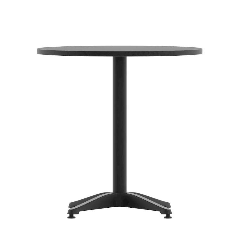 Table d'intérieur/extérieur en aluminium à plateau lisse de 27,5 po avec base