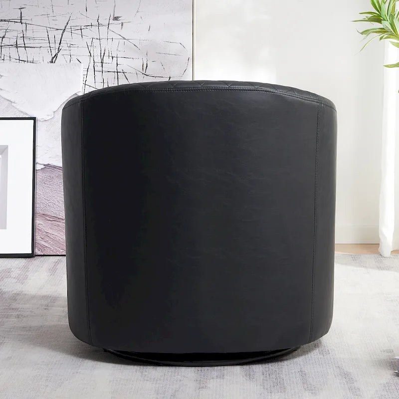 Fauteuil à barillet pivotant en cuir PU touffeté KINWELL 29