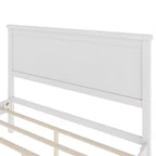 Cadre de lit plateforme pleine/grand lit/très grand lit avec tête de lit et support à lattes en bois, blanc/brun - ModernLuxe