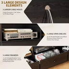 Meuble TV 70 po avec tiroir de rangement, Centre de divertissement pour téléviseurs jusqu'à 80 po, Meubles TV modernes pour salon et chambre