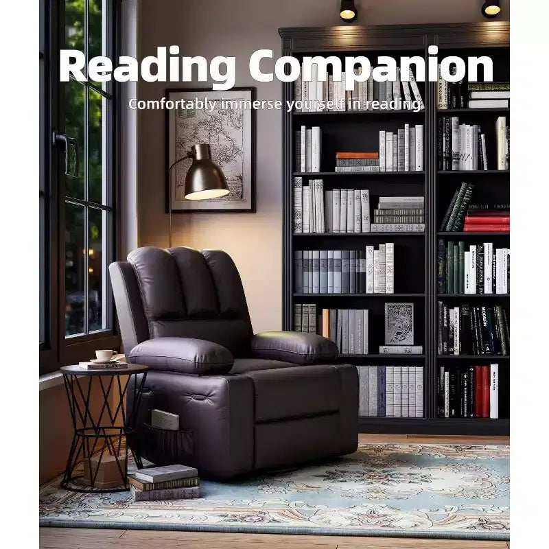 Fauteuil inclinable manuel, canapé inclinable en cuir PU, fauteuil moderne et confortable pour chambre ou salon, fauteuil inclinable en cuir pour adultes