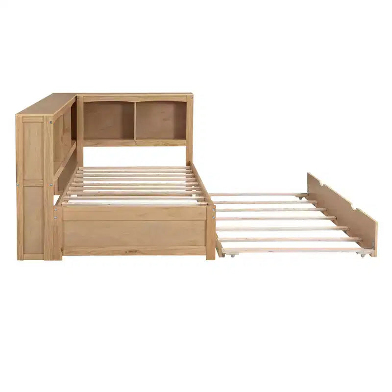 Lit de repos double Whisen Morden Design avec lit gigogne, armoires de rangement et ports USB