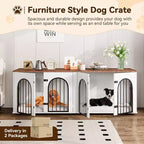 71 Meubles de cage pour chien - Niche double avec séparateur, niche en bois et meuble TV pour grands chiens